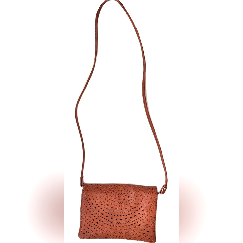 Tan Crossbody Bag with Gold metal hardware